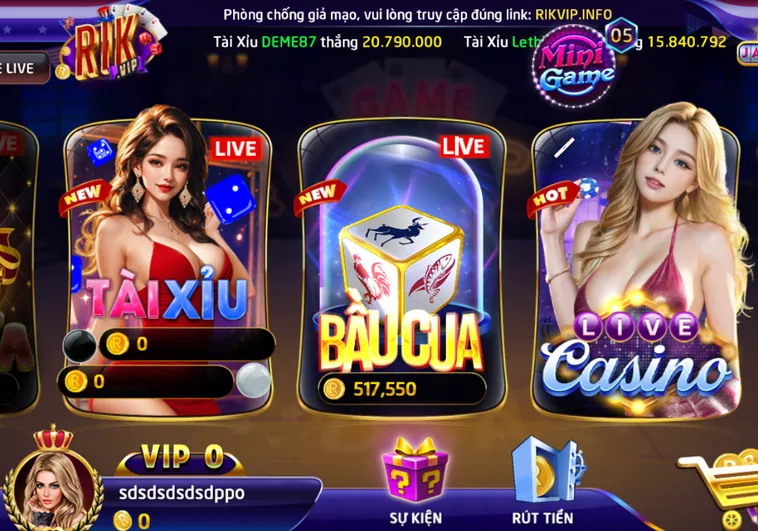 LiveStream Casino RikVip Đấu Trường Sòng Bài Trực Tiếp Siêu Cấp Đẳng Cấp