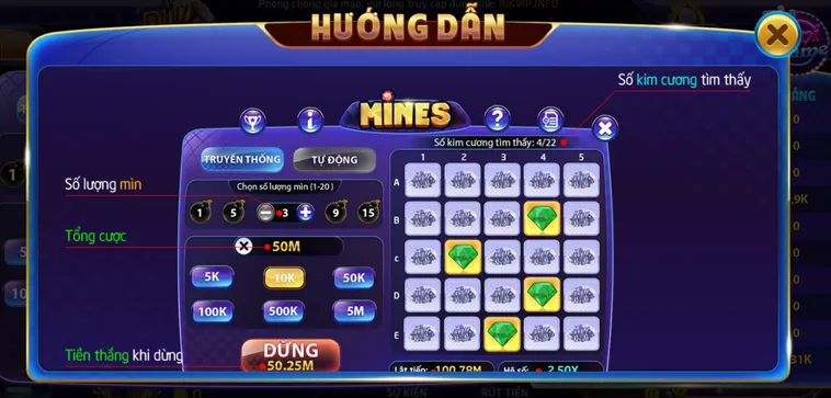 Minigame Mines Tại RikVip Đấu Trường Dò Mìn Săn Lợi Nhuận Khổng Lồ