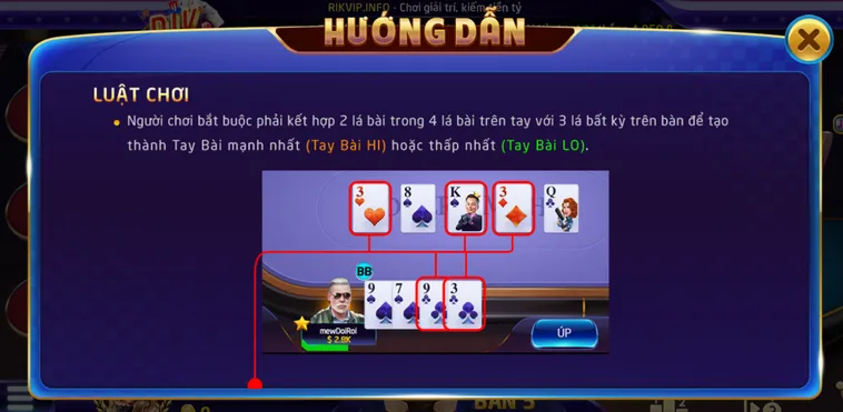 Omaha Poker 6 Tại RikVip Biến Thể Bài Đổi Thưởng Đầy Biến Hóa Cho Game Thủ